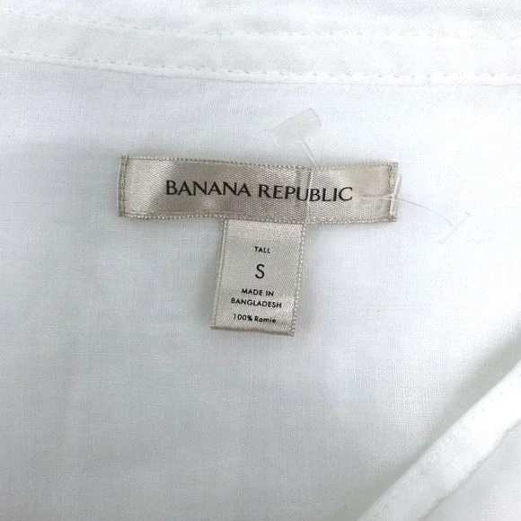 Banana Republic White Ramie Sheer Tunic Dress Tall S Bride Resort NO BELT - Picture 4 of 13